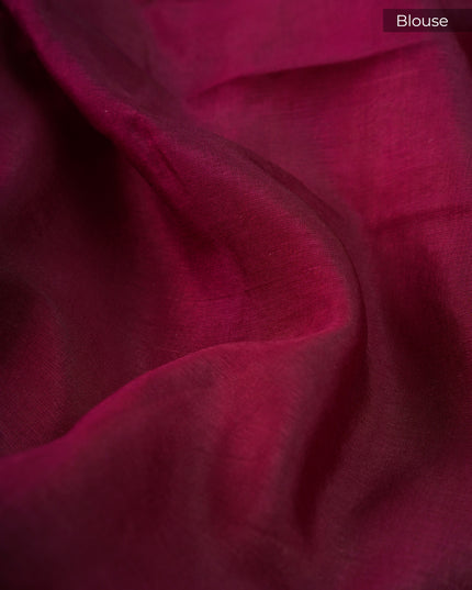 Chanderi Silk Saree With Gold & Silver Contrast Gap Border - Orange