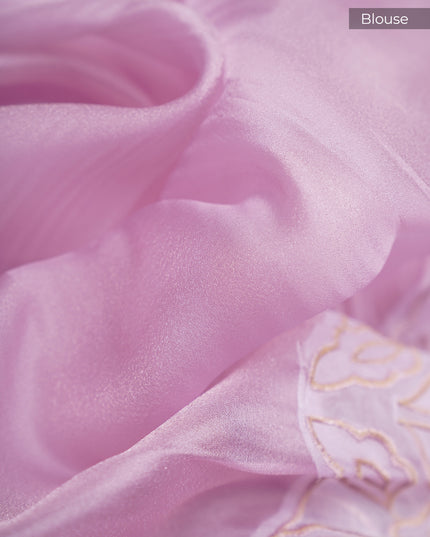 Soft Tissue Organza Silk with Thread Work Scallop Border