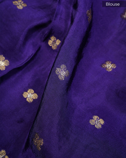 Korean Crepe Saree with Golden Butties and Golden Border- Multi Color