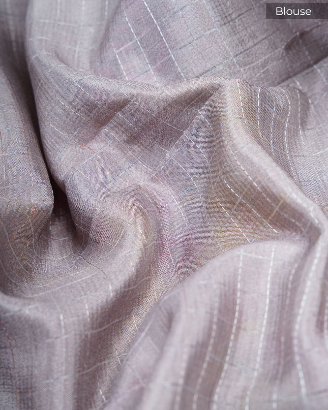 Dola silk sarees with checks and floral print border - Maroon