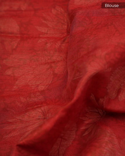 Mangalagiri Silk Digital Print Contrast Border - Maroon