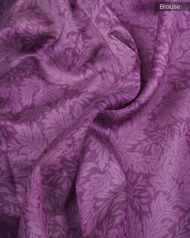 Mangalagiri silk saree with digital print - Lavender