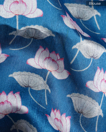 Tissue Silk Saree With Allover Mirror Work and Ari Work - P Blue