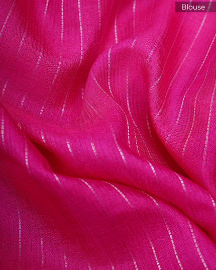 dola silk sarees with checks and floral print border - Pink