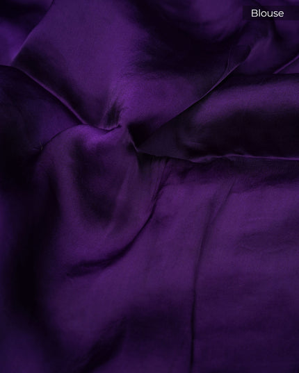 Banaras Silk with Golden Border- Violet