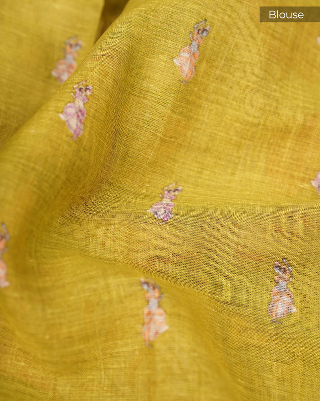 Muslin Silk Kalamkari Print - Sky Blue