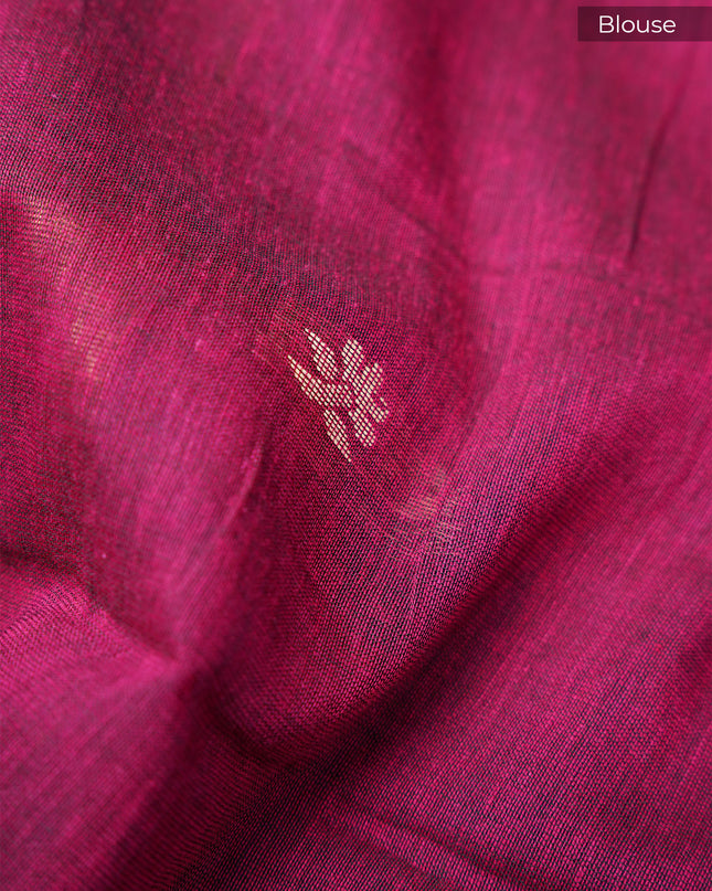 Handloom Cotton Saree with Thread Weaving Border- Violet