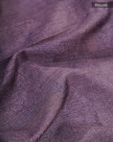 Korean Tussar  Abstract Print - Lavender