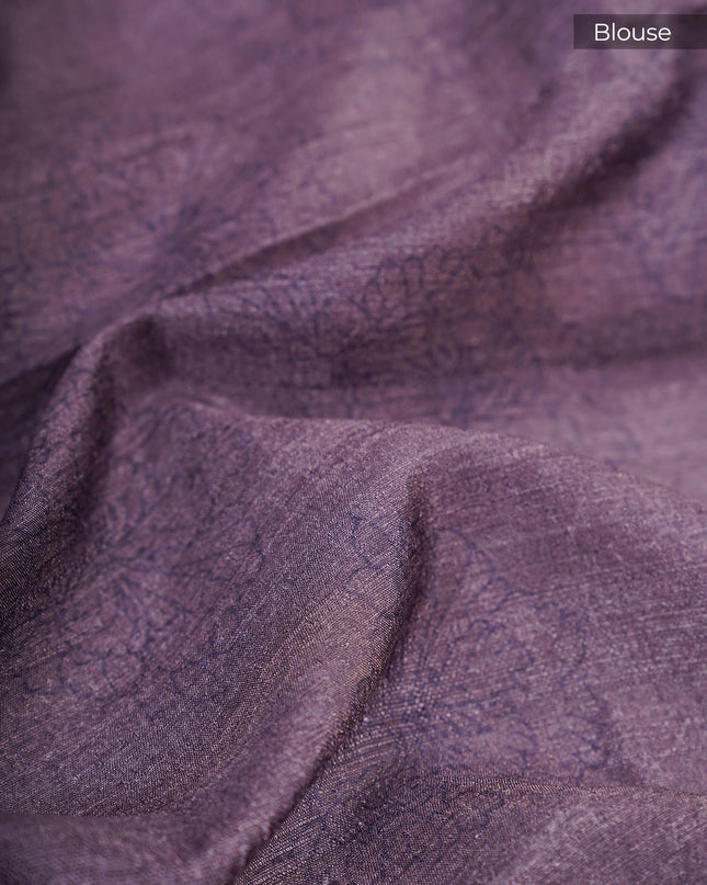 Korean Tussar  Abstract Print - Lavender