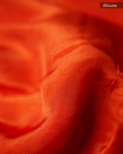 Banarasi Tissue Silk Saree With Gold Zari Work - Orange
