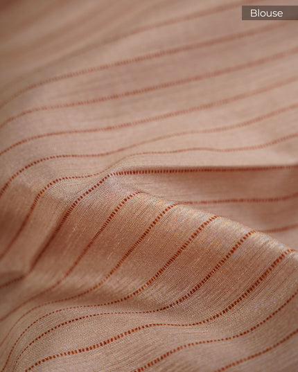 Semi Tusser Silk Digital Print Contrast Border - Pink