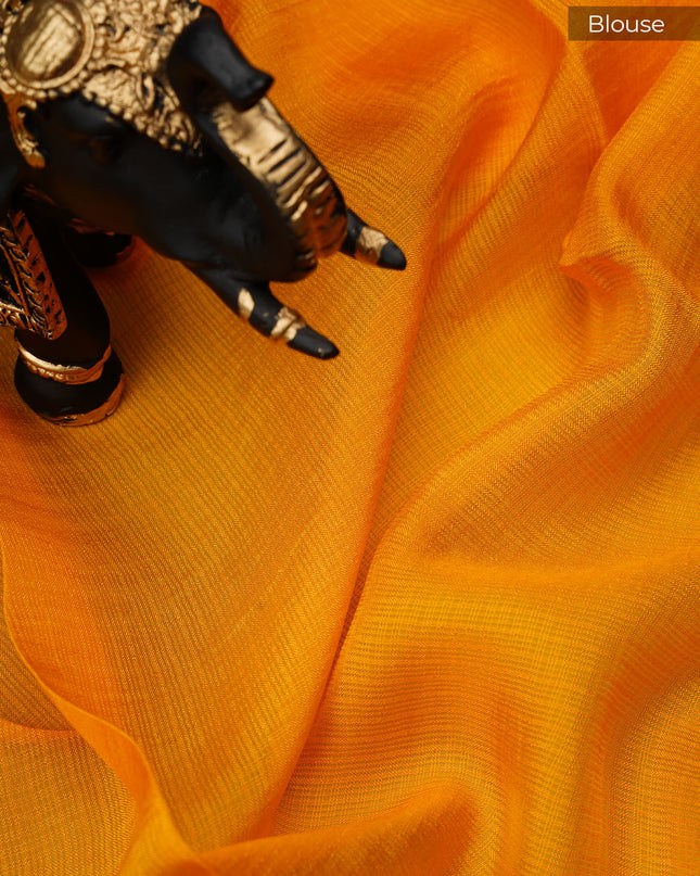 Manipur kota sarees with Golden Butties & Satin Border - G Yellow