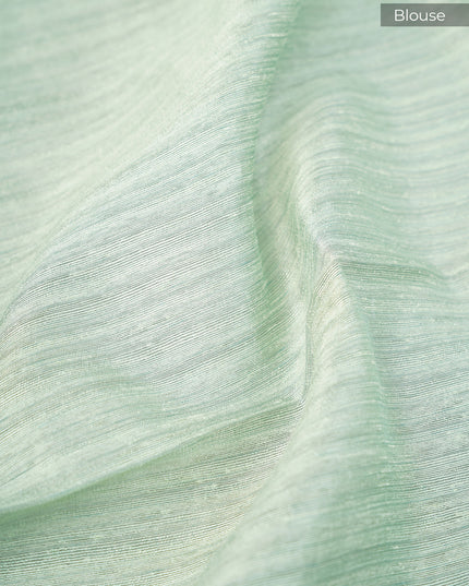 Jute Tusser Knot Work Butties With Satin Border- Sea Green