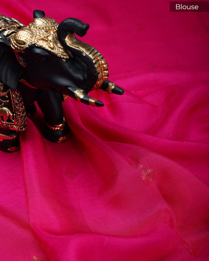 Banaras Silk Saree Gold and Silver Zari Butties and Gap Border - volite