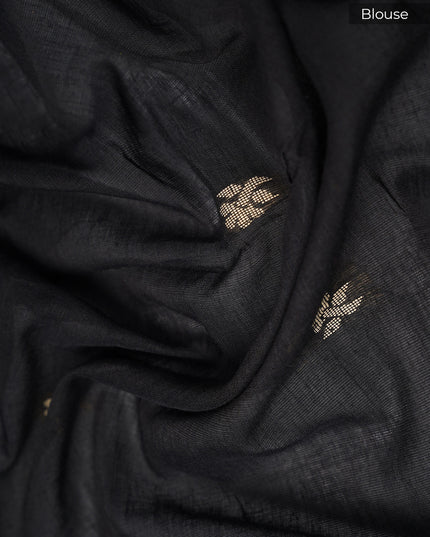 Handloom Cotton Saree with Thread Weaving Butties Border- Onion Pink