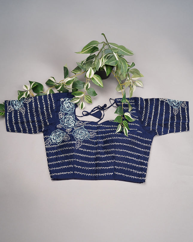 Soft Satin Organza Silk Double Shaded with Stone & Kadhana Work