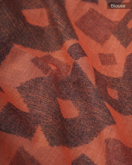 Muslin Silk With Kalamkari Print Contrast Border - Grey