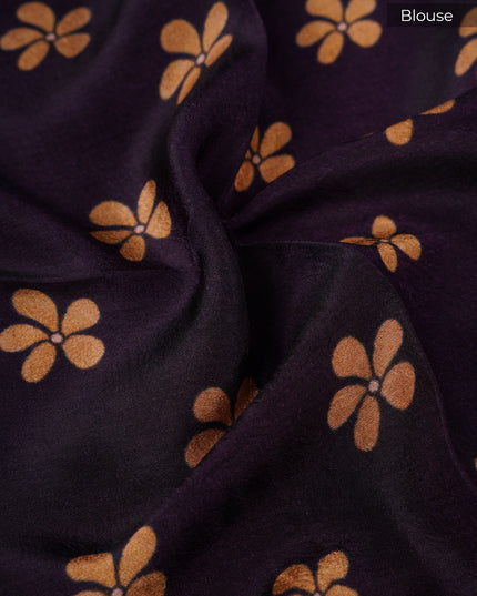 Binny Crepe Saree with kalamkari Print With contrast Border - Yellow