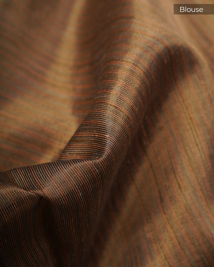 Tissue Chanderi Silk,Kanta Work With Zari Border - Brown