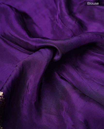 Banarasi Silk Saree with Gold Zari Weaving- Light Lavender