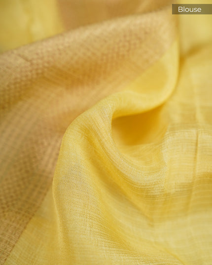 Silk Kota Allover Golden and Silver Zari Butties with Satin Border