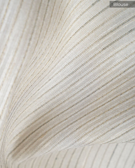 Tusser Silk Saree with Floral Print Border- Pink