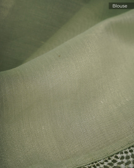 Tissue Linen Lace Border Embroidery Buttis - GREEN