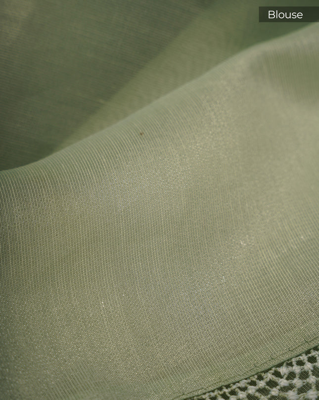 Tissue Linen Lace Border Embroidery Buttis - GREEN