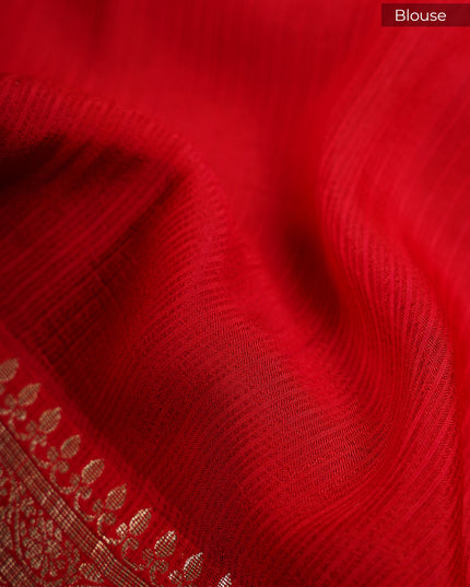 Kota Silk Saree With Golden Butties & Lace Border - Purple