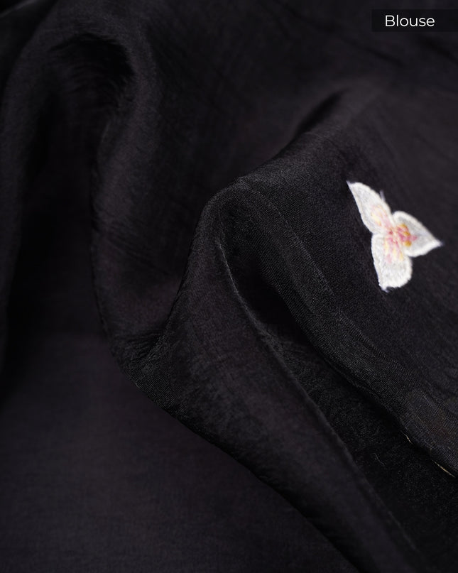 Crush Organza Silk with Embossed Work