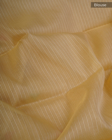 Silk Kota Saree With Thread Embroidery Butties And Lace Border - Cream