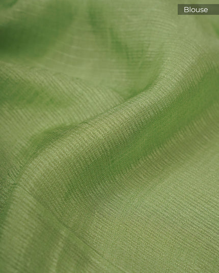 Silk Kota Allover Golden Zari Buttis - Green