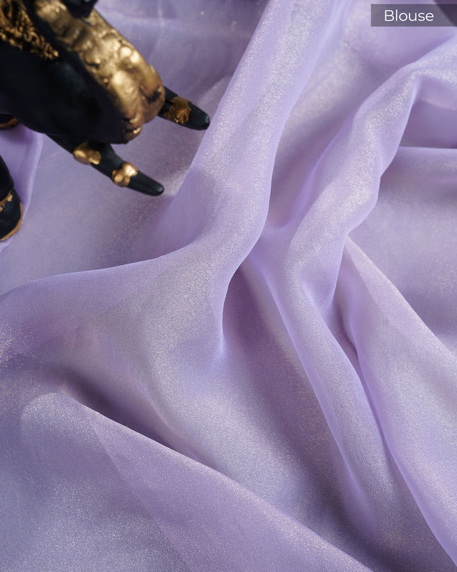 Soft Tissue Organza With Thread Embroidery Butties With Scallop Border - Lavender