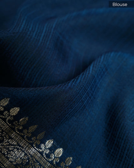 Kota Silk Saree With Golden Butties & Lace Border - Menthi Green