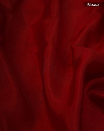 Chanderi Silk Saree With Gold & Silver Contrast Border - Green