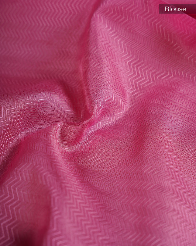 Tissue Banaras Golden Buttis With Contrast Border - Orange