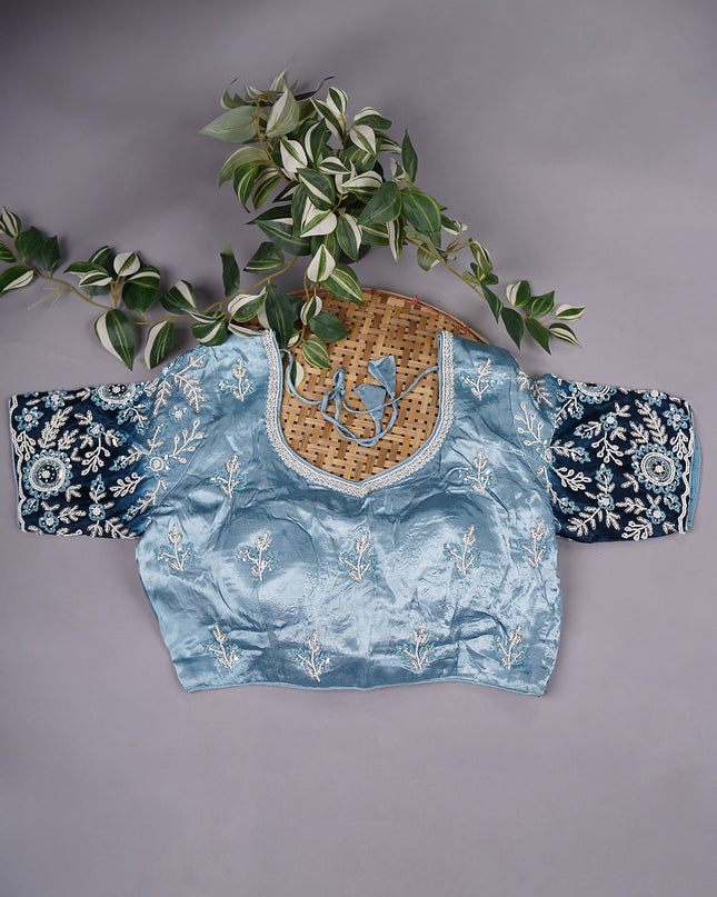 Tissue Crepe Embroidery and Handwork  Butties with Scallop Border