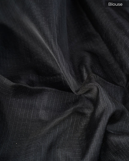 Kota Silk Saree with Kantha Work- Black