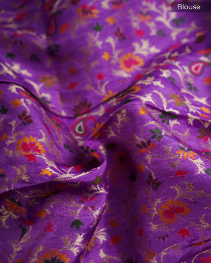 Binny Crepe Silk Saree With Golden Silver Zari Border - Lavender