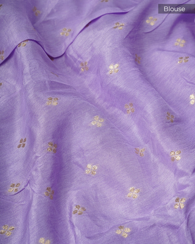 Russian Crepe With Kardhana Sequence Butties And Banaras Border - Lavender