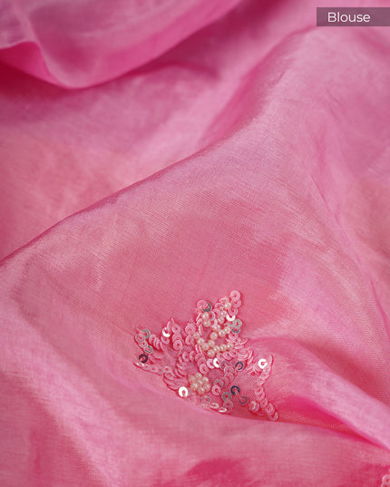 Italian Crape Sequence Pearl Hand Work Butties - Pink