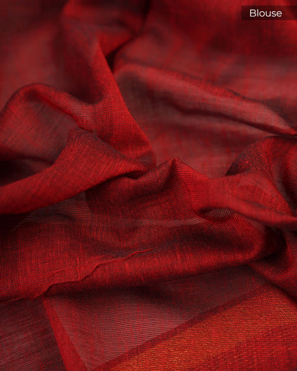 Cotton Antique Gold Zari Border - Maroon