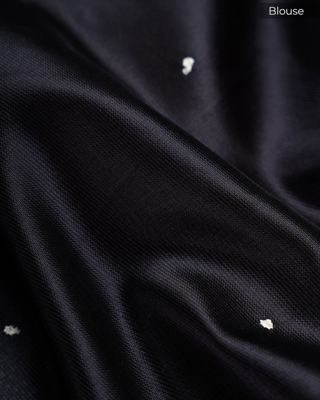 Kota Silk Saree With Floral Print & Ari Work Scallop Border - Beige