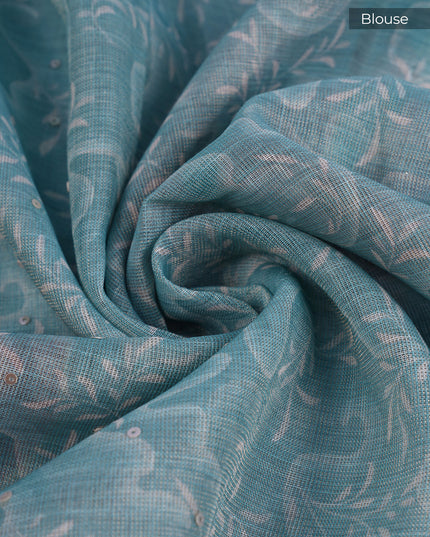 Tissue Chanderi Silk with Floral Print and Aari Work