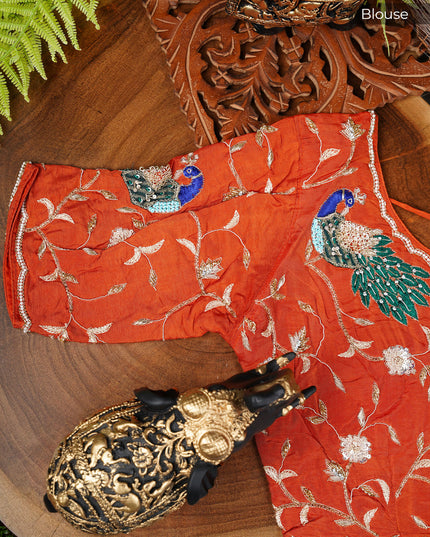 Tissue Crepe saree  with Kardana work and scallop Border- Grey