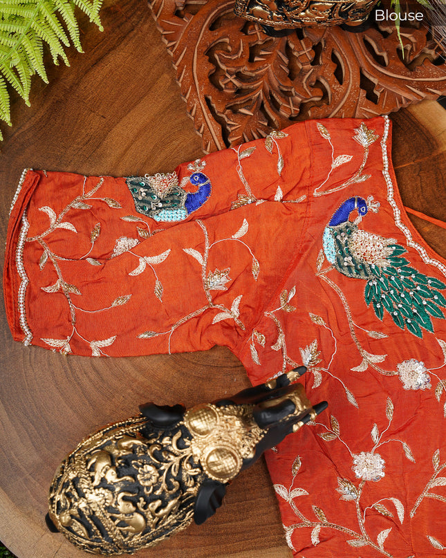 Tissue Crepe saree  with Kardana work and scallop Border- Grey