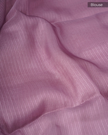 Silk Kota Saree With Ari Work Border - Onion Pink