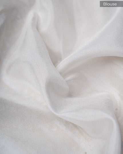 Dola Silk Saree with Golden Butties and Contrast Border- Red