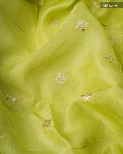 Russian Crepe With Kardhana Sequence Butties And Banaras Border - Green