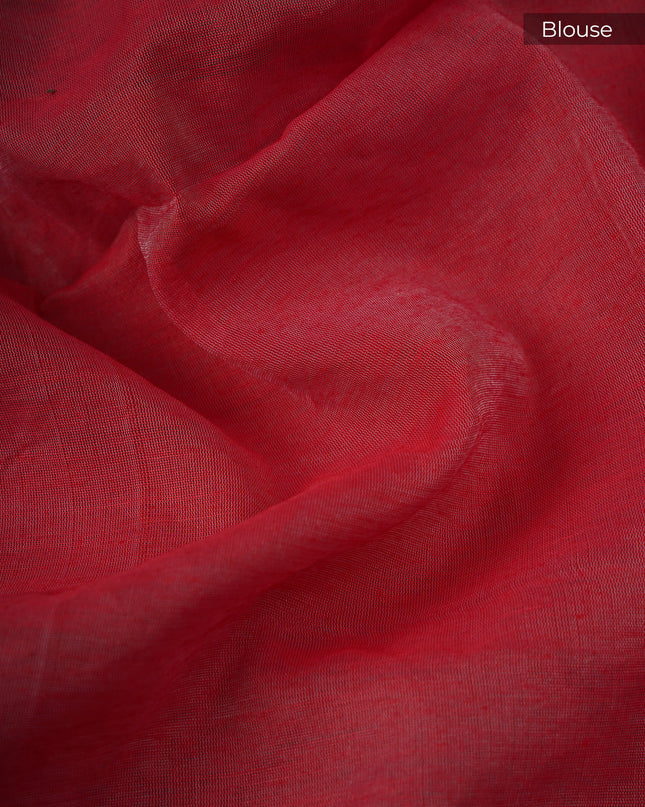 Linen Silk With Knot Work And Cotton Border - Grey